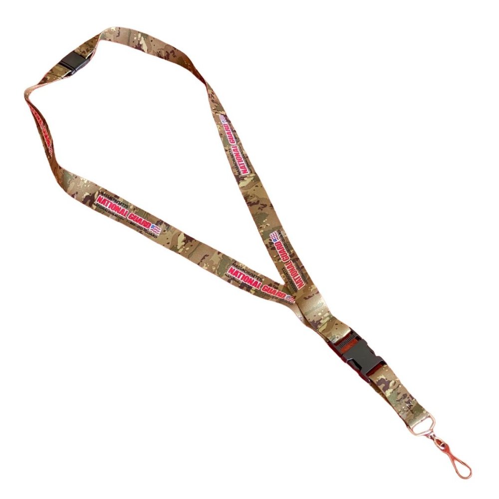 Massachusetts National Guard Camo Lanyard ID Badge Holder Detachable Bottom